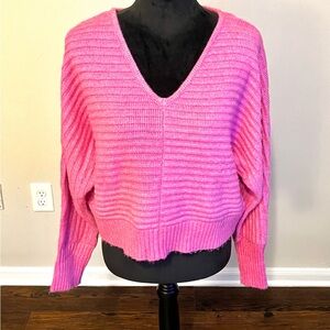 Sincerely Jules Vibrant Pink V-Neck Sweater